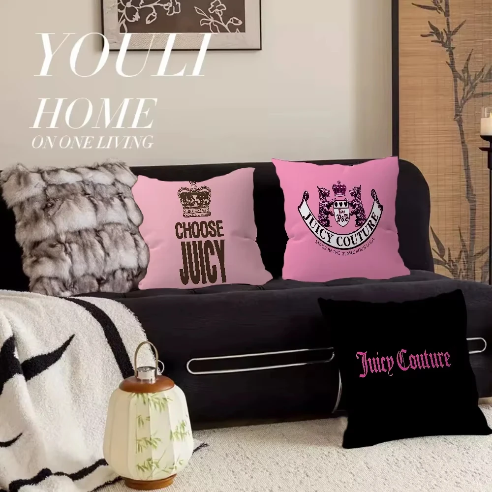 J-Juicy C-Couture Pillow Case Square Pillow Bedroom Sofa Leisure Comfort Cushion Car Living Room Home Decoration 40X40