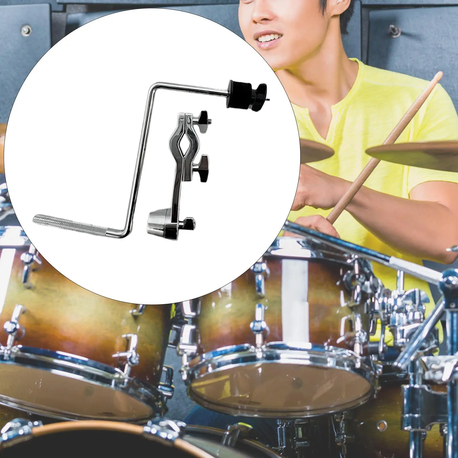 

Drum Cymbal Stand Holder Extension Arm Clamp Aluminum Alloy Secure Percussion Mount Rack Bracket for Studio Recording Drum Set