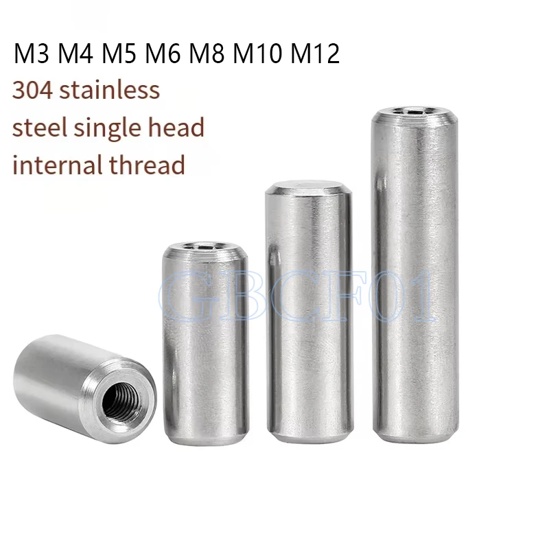 M3 M4 M5 M6 M8 M10 M12 304Stainless Steel Lengthen Round Coupling Nut Internal Thread Cylindrical Joint Nut Sleeve Tubular Nuts