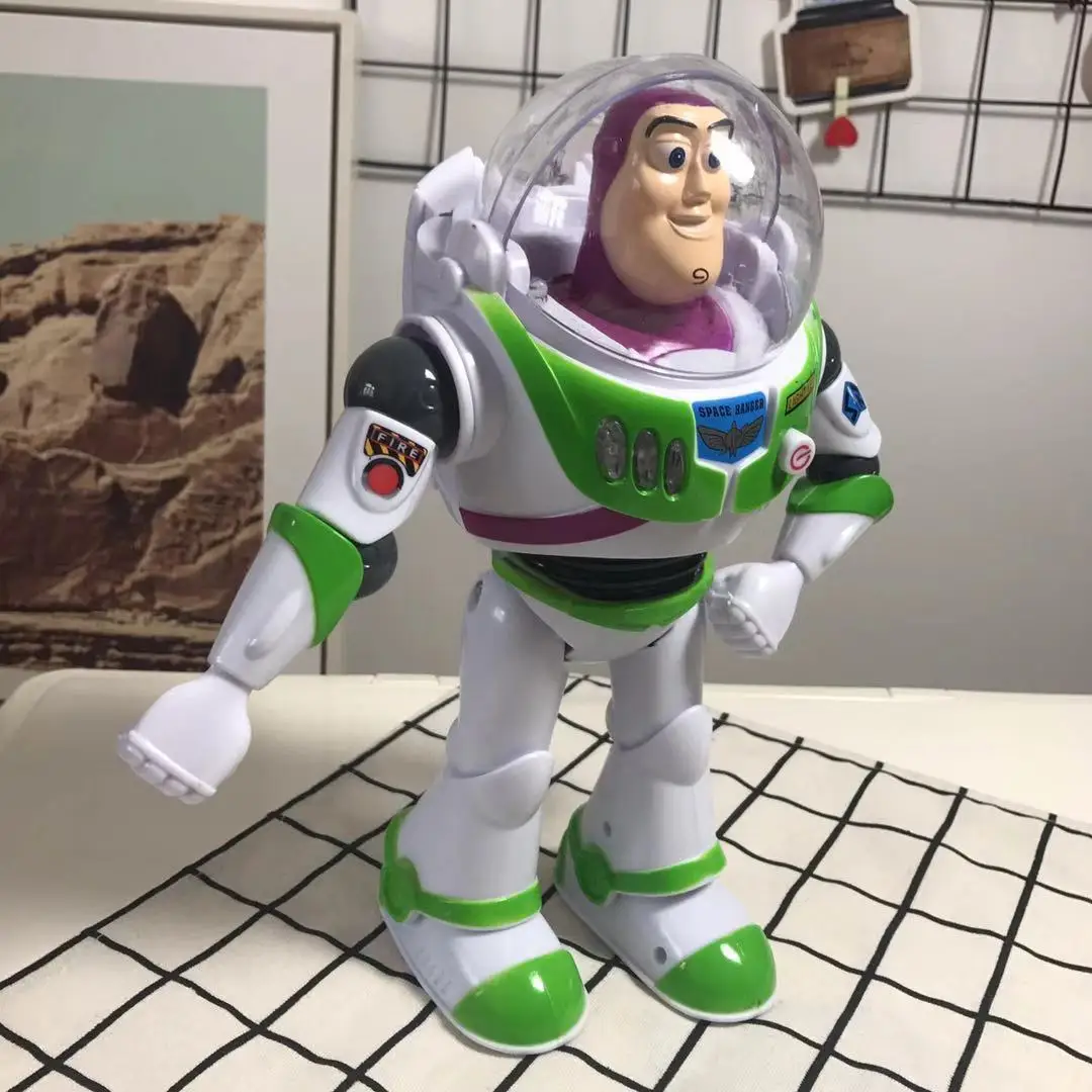 Disney Buzz Lightyear mit Licht mit Musik-Animation, umliegender mobiler Roboter, humanoides Spielzeug, 3-Stil, für Kinder, Halloween-Spielzeug