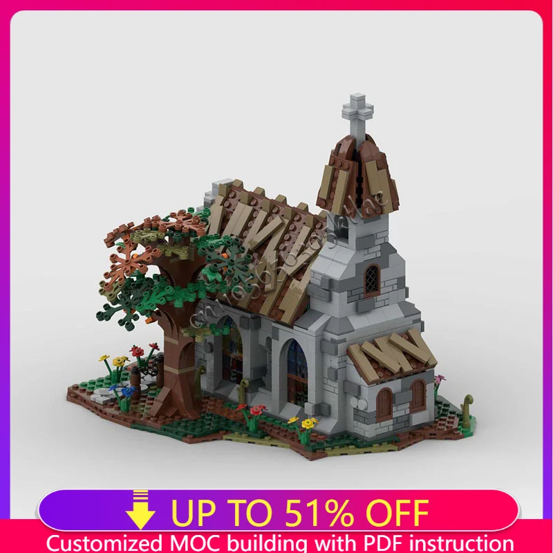 

1130 PCS Medieval Village Church Modular Building Blocks Retro Architecture Model Display Decoration Toy For Kids Assembly Gifts