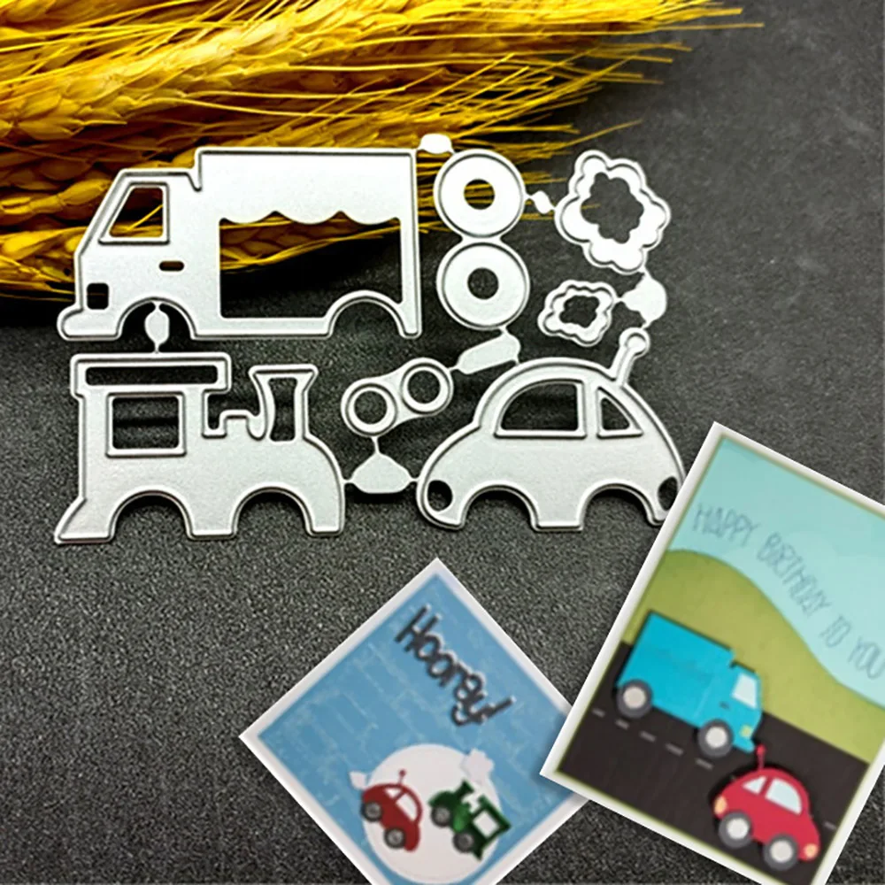 Cute Car Cutting Dies Embossing Scrapbook Papercutting Greeting Cards Knife Mold Decorative Crafts Punch Stencil