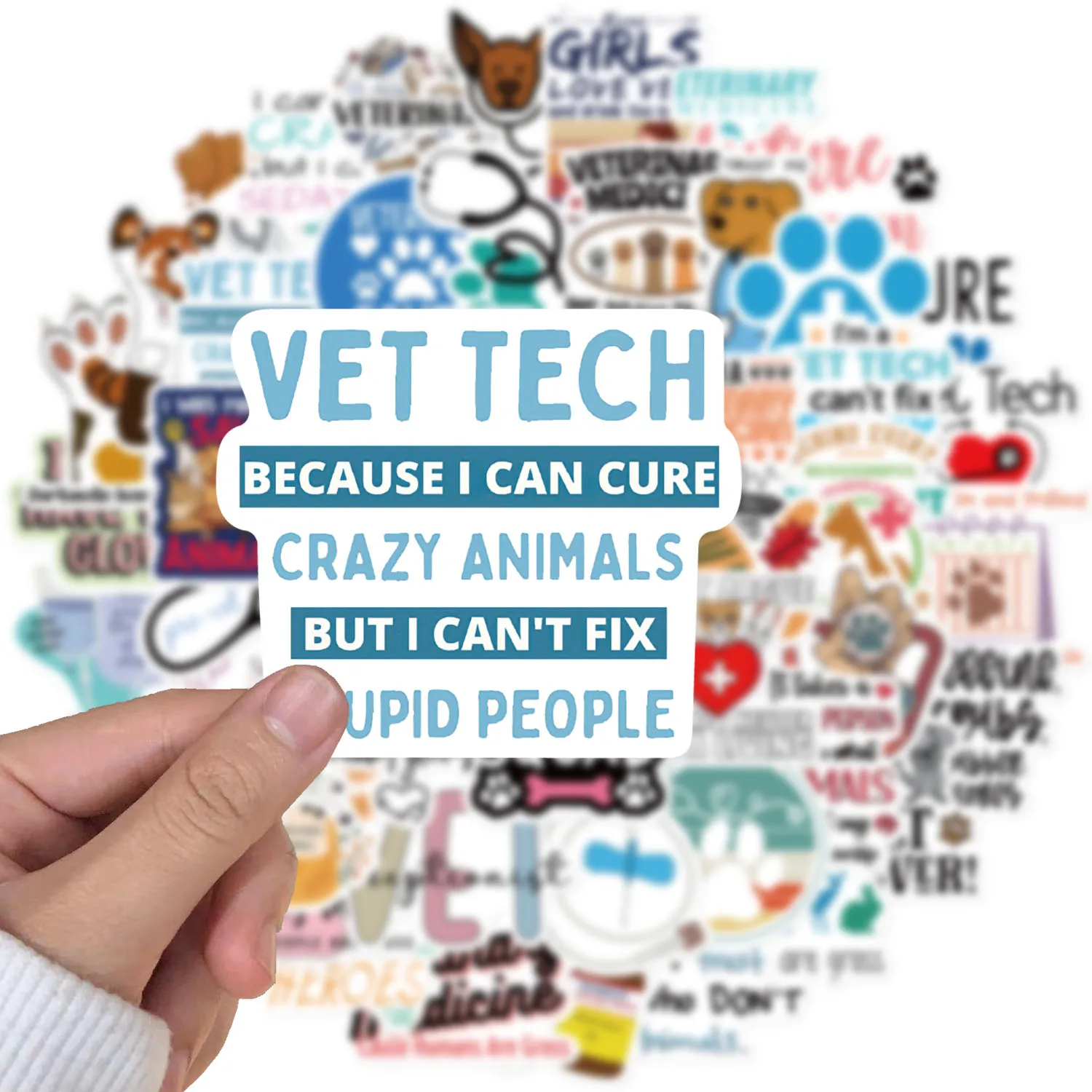 50PCS Creative Veterinary Stickers Graffiti Stickers DIY Motorcycle Luggage Skateboard Toy Waterproof Sticker Toy Wholesale