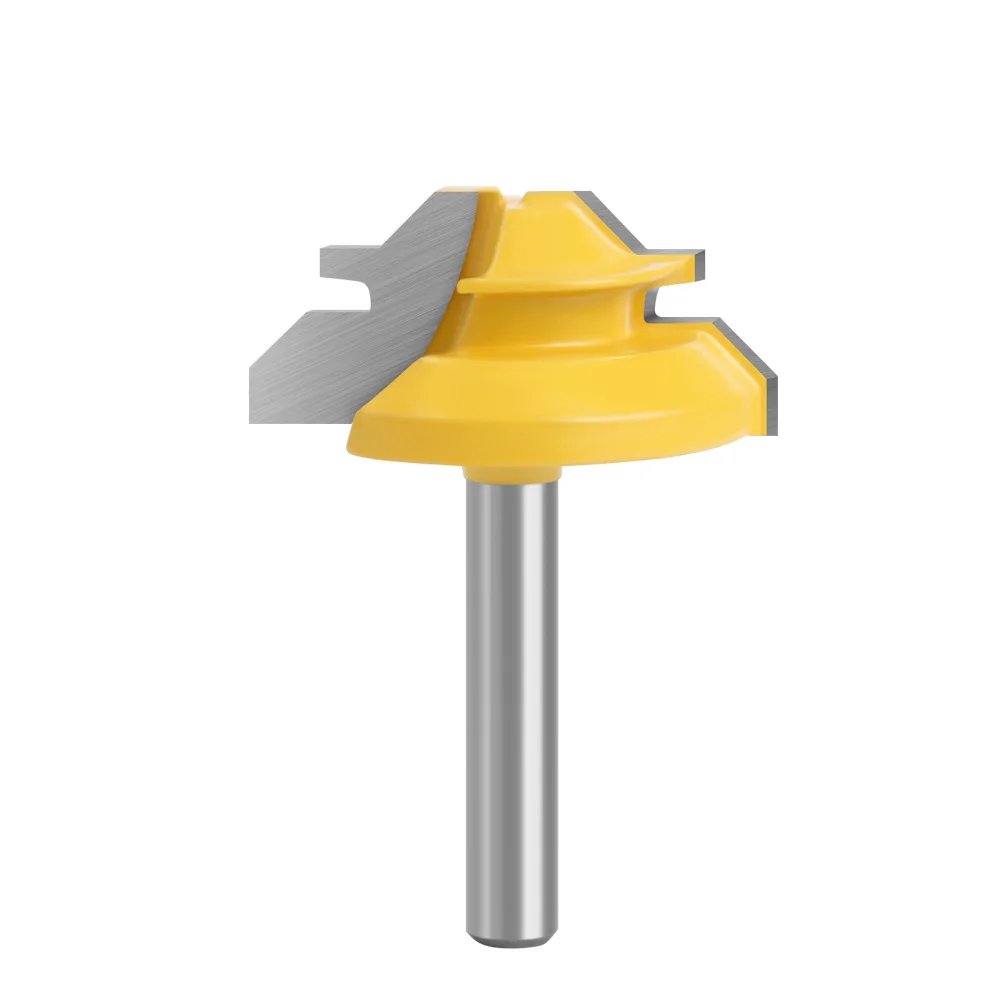 

45° Lock Miter Router Bit, Tenon Joint Milling Cutter for Woodworking, Furniture & Cabinet Making Tool