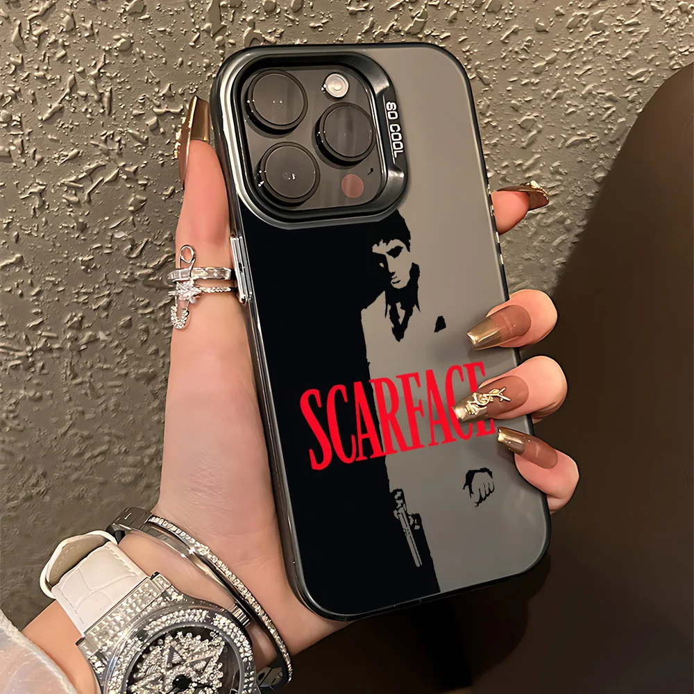 Casing HP Film Klasik S-Scarface Untuk iPhone 17 16e 16 15 14 13 12 11 mini Pro Max XR 8 7 Air Plus Anti Jatuh Penutup Belakang Matte