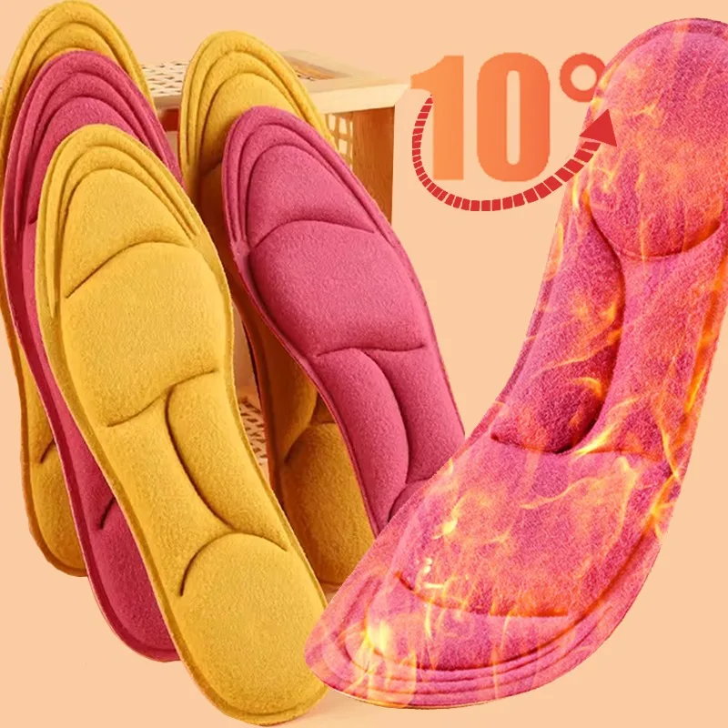 Constant Temperature Self-Heating Cotton Insoles Plush Thickened Super Soft Comfortable Sweat Absorption Odor Prevention Insoles