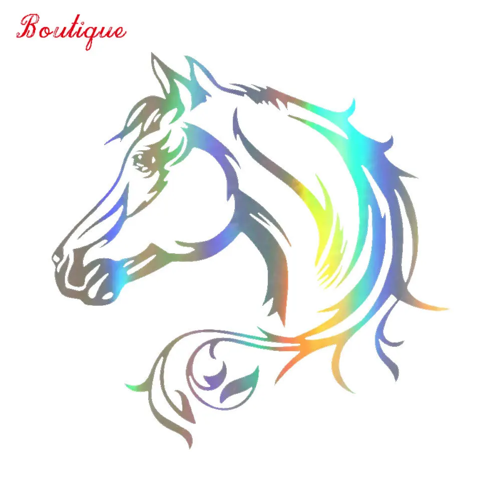 Personalized waterproof car sticker horse head SUV body window accessories decorative reflective Decal PVC 30cm