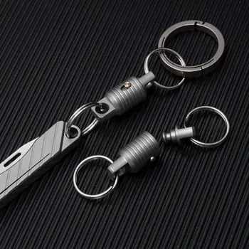 티타늄 합금 키체인 미니 로터리 버클 윈드 벨 커넥터, 스테인리스 스틸 키링, EDC 도구, 퀵 릴리스