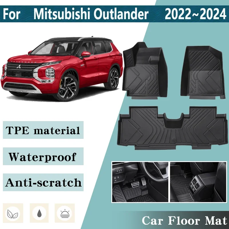 

Напольный коврик LHDCar для Mitsubishi Outlander 2024, аксессуары 2022 2023 PHEV, подкладка для автомобильной панели, коврик, водонепроницаемые аксессуары