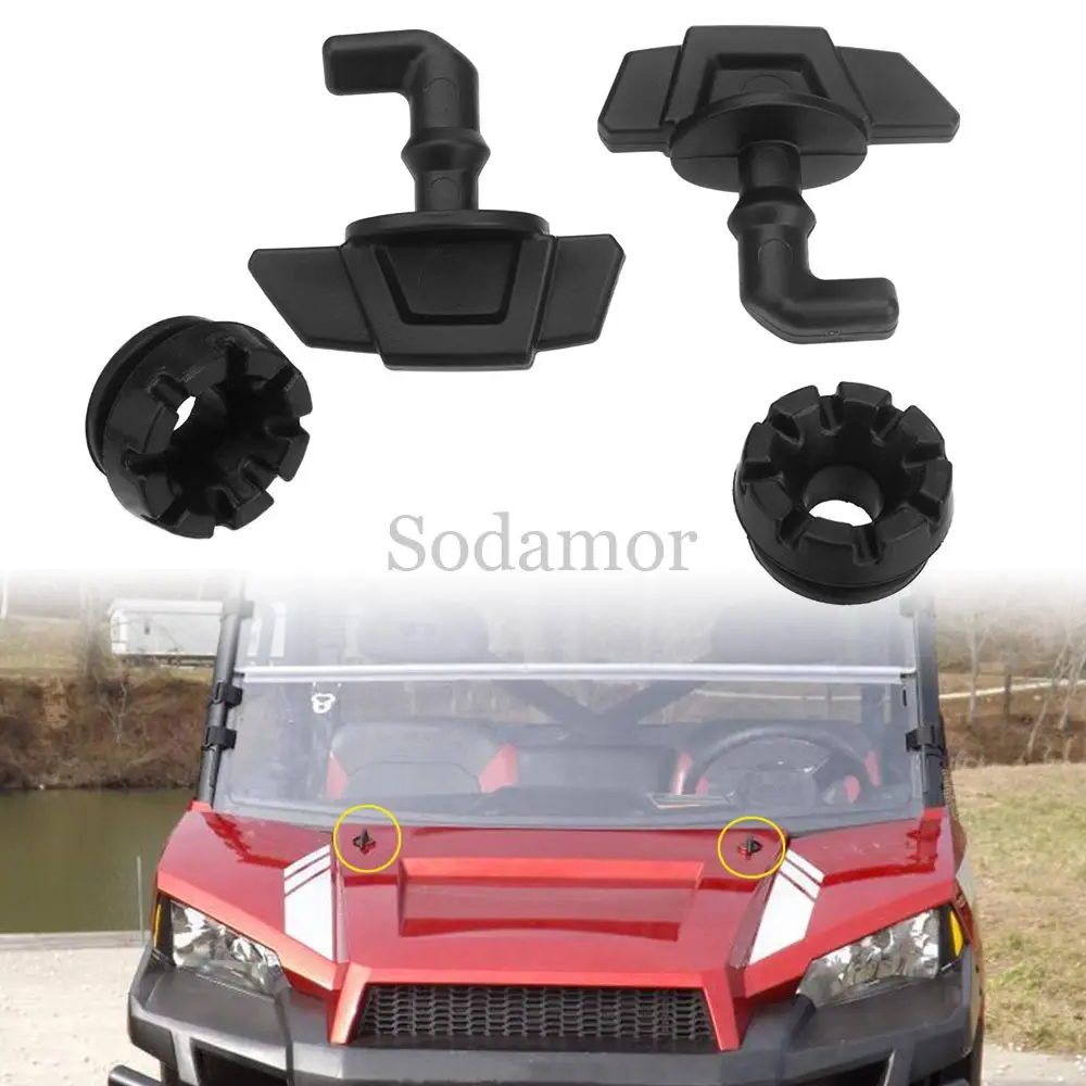 

ATV UTV 1 Pair Black Hood Latch Toggles Grommets Kit for Polaris Ranger RZR 900/1000 Sportsman ACE Ranger Diesel
