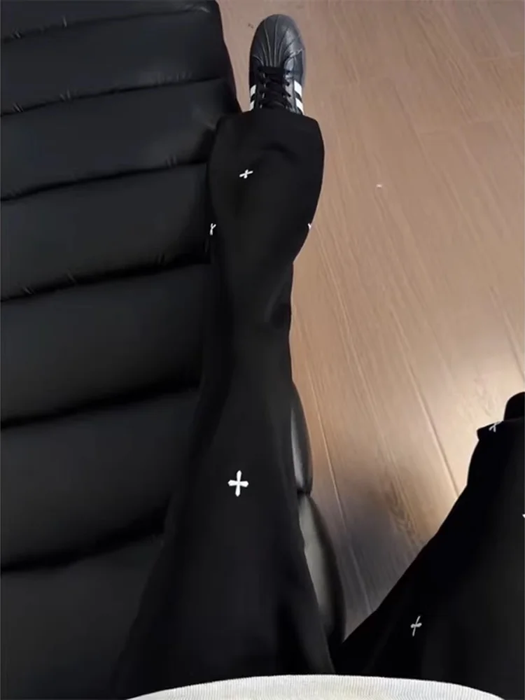 

Мужские спортивные брюки в американском ретро-стиле с принтом, свободные, широкие, прямые, повседневные, для весны