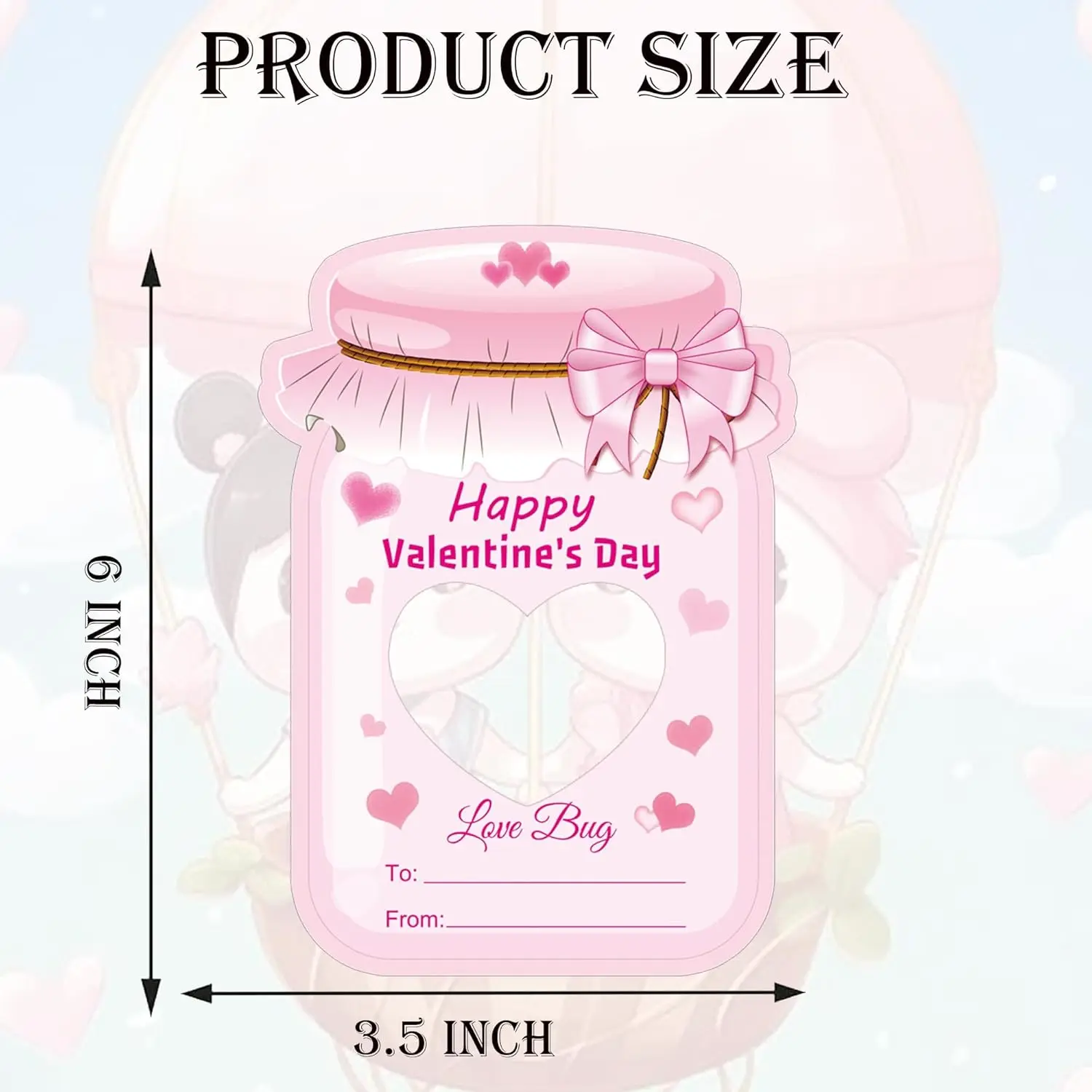 Valentinstagskarten, 54 Stück, Einmachglas, Happy Valentine's Day, Kartenpapier, Süßigkeitenhalter, Karten zum Selbermachen, Valentinstag-Austausch, Grußkarten