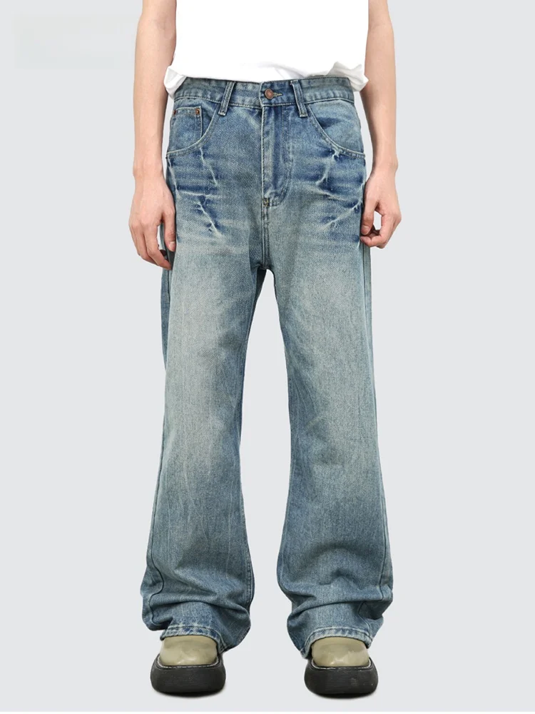 

Cleanfit American Retro High Street Straight Leg Jeans Men Women Long Pants Mountain Small River Tide Brand Lightning Cra P...