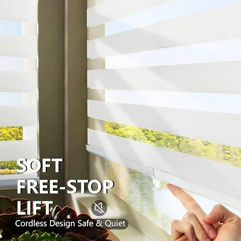 Best Popular American market Filter Zebra Blinds Waterproof for privacy DoubleLayer Manula Spring Cordless Zebra Blind For House