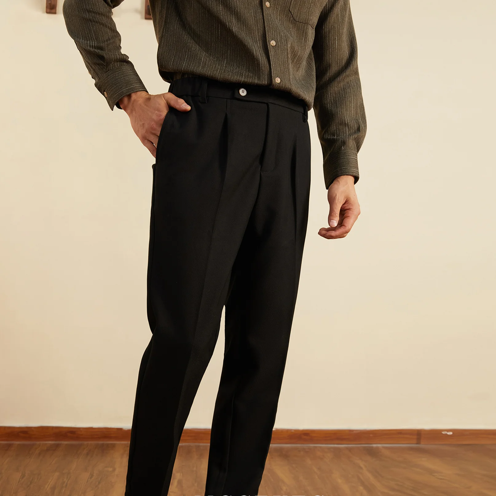 

New Men's Elegant Formal Trousers Slacks Mens Dress Pants Man Casual Tailoring Clothes Social Suit Clothing Work Business D104