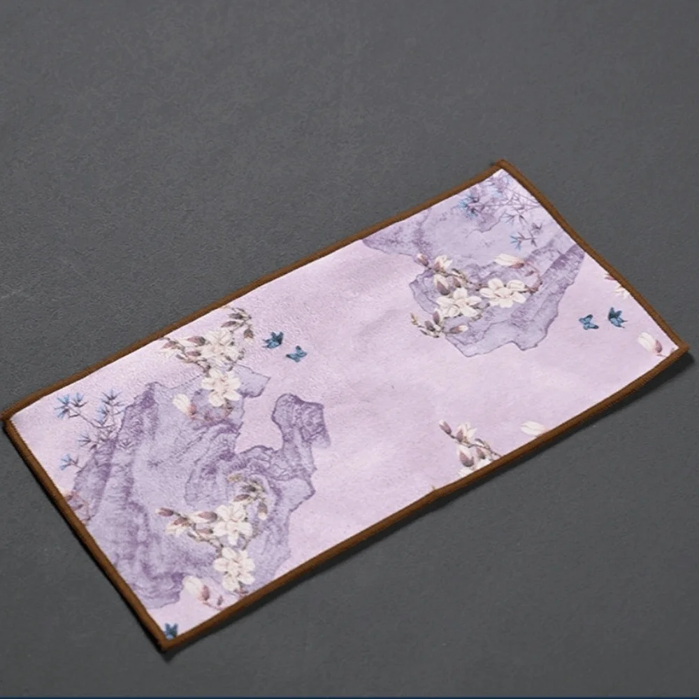 High-end Chinese Painted Suede Thick Tea Towel Super Absorbent Coaster Absorbent Towel Hand Towels Table Mat Table Mats