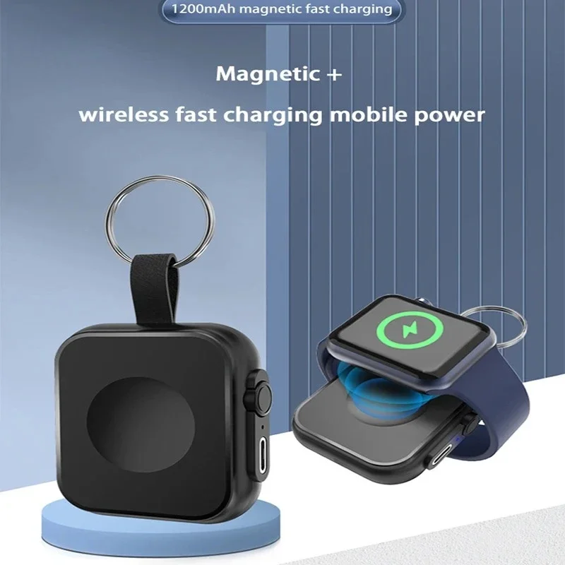 For Apple Iwatch Magnetic Power Bank 1200mAh Mini Wireless Fast Charging Powerbank for Apple Watch Series S10 Portable Charger
