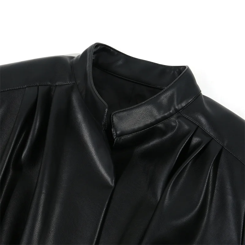Veste en cuir femme nouvelle veste coupe-vent en cuir artificiel pour femme pour l'automne 2025 manteau femme décontracté haut à manches longues y2k
