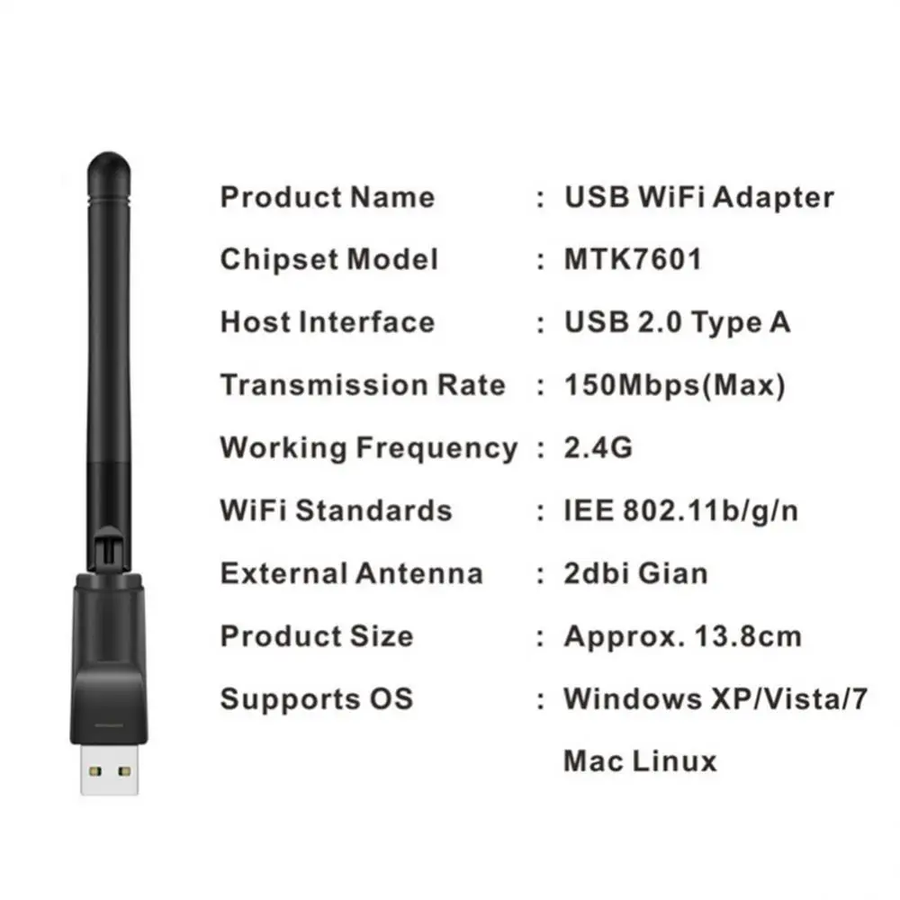 150Mbp USB Wifi Adapter Ethernet USB WiFi Receiver For DVB DVB TTop Box High Speed For Freesat V7S V8 Super Tv Box