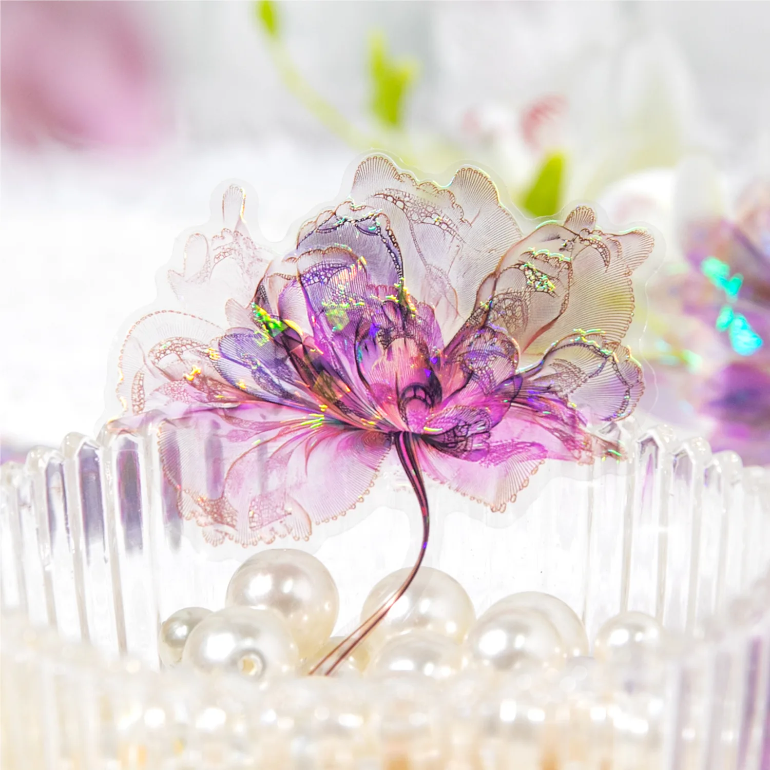 1Pack/2pack Botanical Theme PET Decorative Stickers Flower Dream Series 6 Designs Scrapbook Collage Materials Optional Set