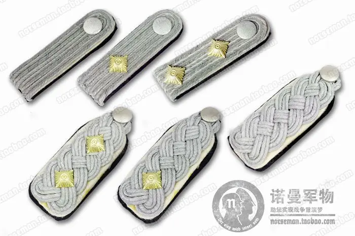 WW2 GERMAN ELITE INFANTRY Lieutenant MAJOR OFFICER UNIFORM SHOULDER BOARDS  (HIGH QUALITY METAL WIRE)  MULTIPLE STYLES AVAILABLE