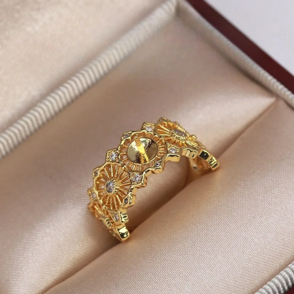 

5pcs Adjustable Gold Plated Pearl Ring Settings Findings & Accessories-for Jewelry Making Bulk Wholesale Craft Supplies 8-11mm