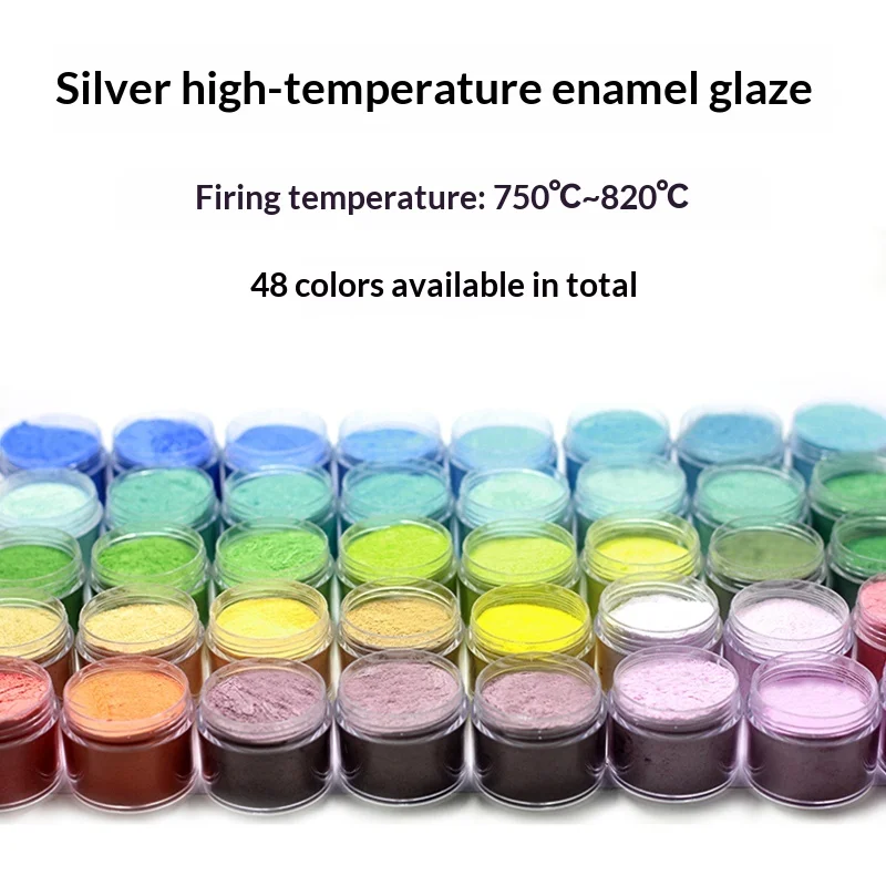 

Silver High-temperature Enamel Glaze/Cloisonn É Qibao Firing Cloisonn É Enamel Powder 80 Mesh 50g Set/Silver Substrate Firing