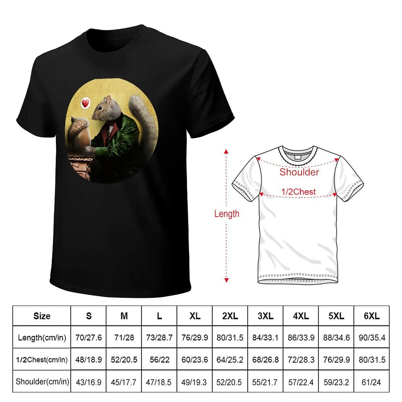 Mr. Squirrel Loves His Acorn T-Shirt Work Outdoor Short Sleeve Tee