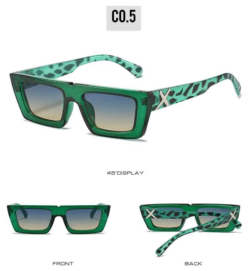 Kleine quadratische Sonnenbrille mit personalisierten Bügeln, X-Modellierung, für Damen und Herren, UV-Schutz, für den täglichen Gebrauch und Streetwear – Detail 11