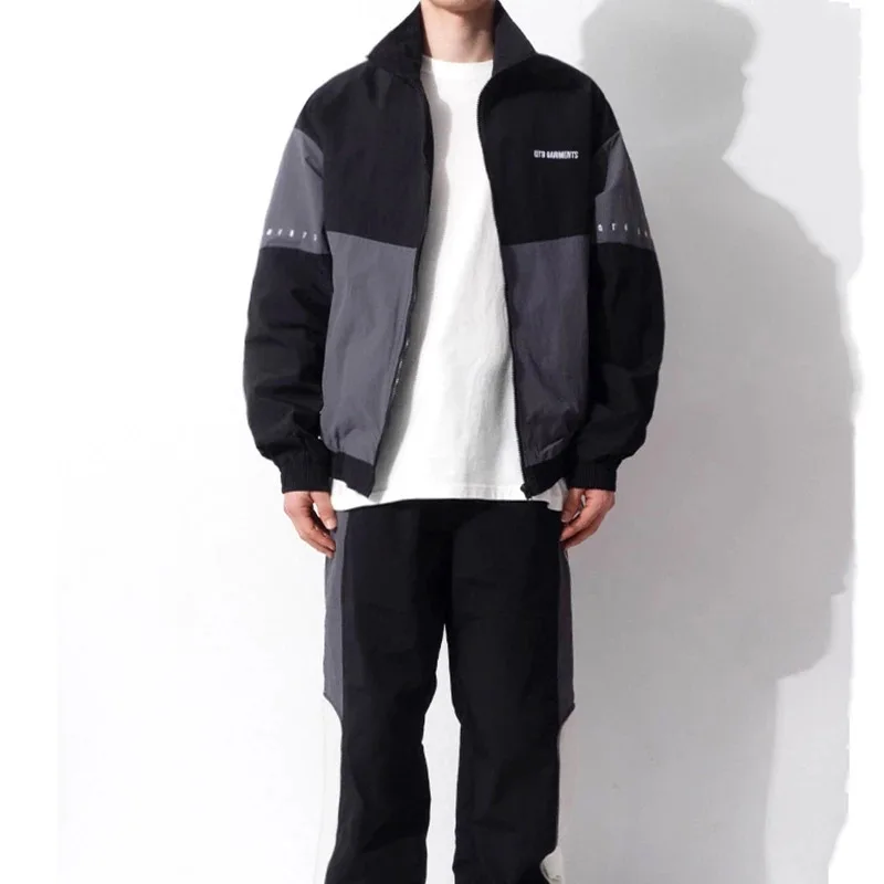 Coupe-vent bloc de couleur pour hommes, veste légère imperméable, randonnée en plein air, cyclisme, course à pied, hauts vestes pour hommes