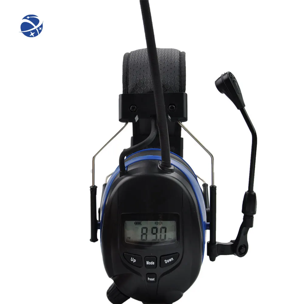 YYHC Smart blue-tooth Electronic FM Radio with External mic Hearing Protector for for workers to protecting ears