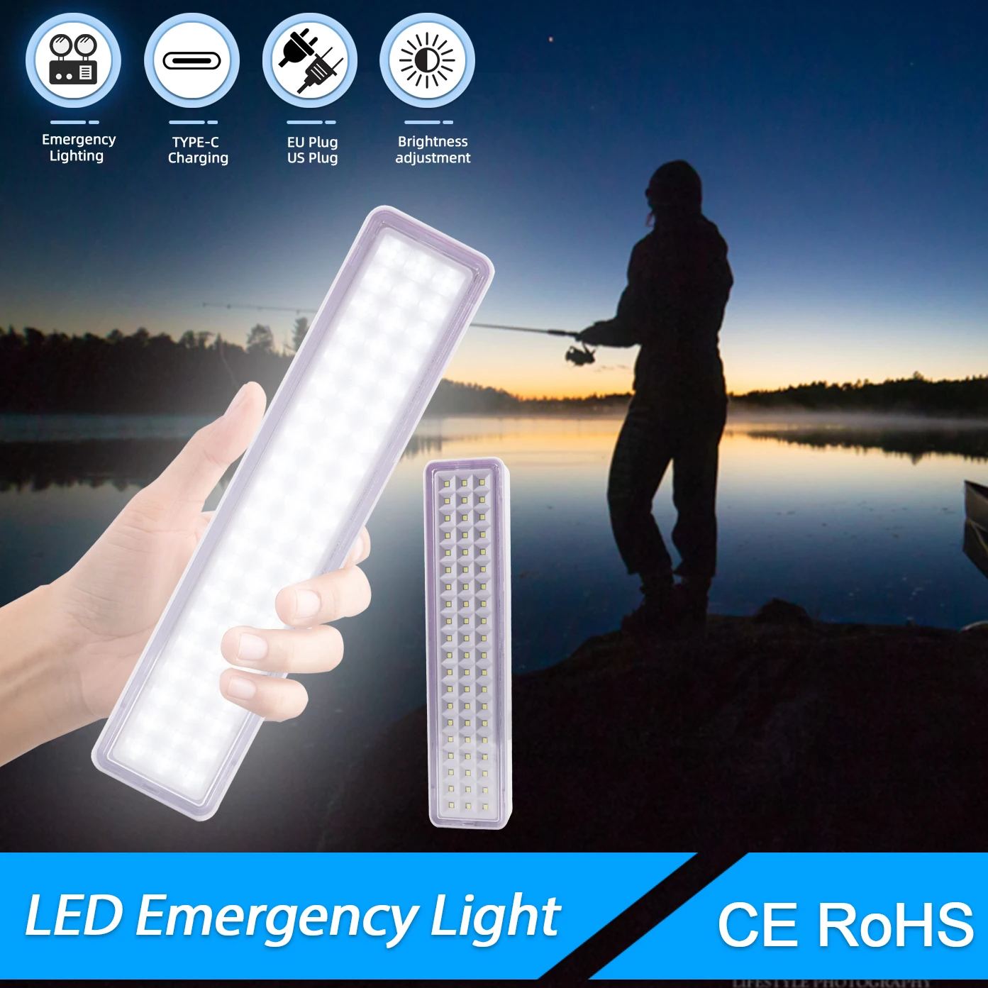 

3 Modes Dimmable 60LED Rechargeable Emergency Lamp Outdoor Night Repair Lights Portable Camping Lantern for Power Outage Use