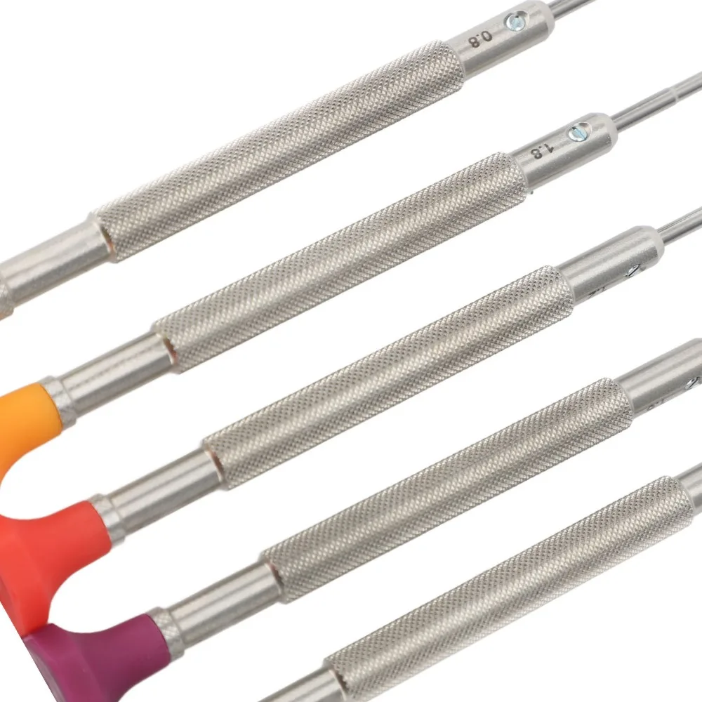 5Pcs Durable Micro Mini Precision Screwdriver 5 Blades Non-slip Eyeglass Tool Boxed Cross & Flat Watch Repair Kit Jewelry Craft