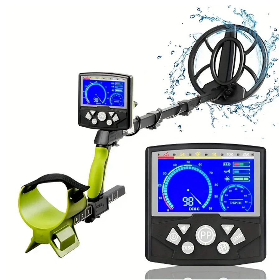 Metal Detector per adulti puntatore analogico Metal Detector con schermo LCD bobina impermeabile da 10 \'\'regolabile interamente in metallo e disco e