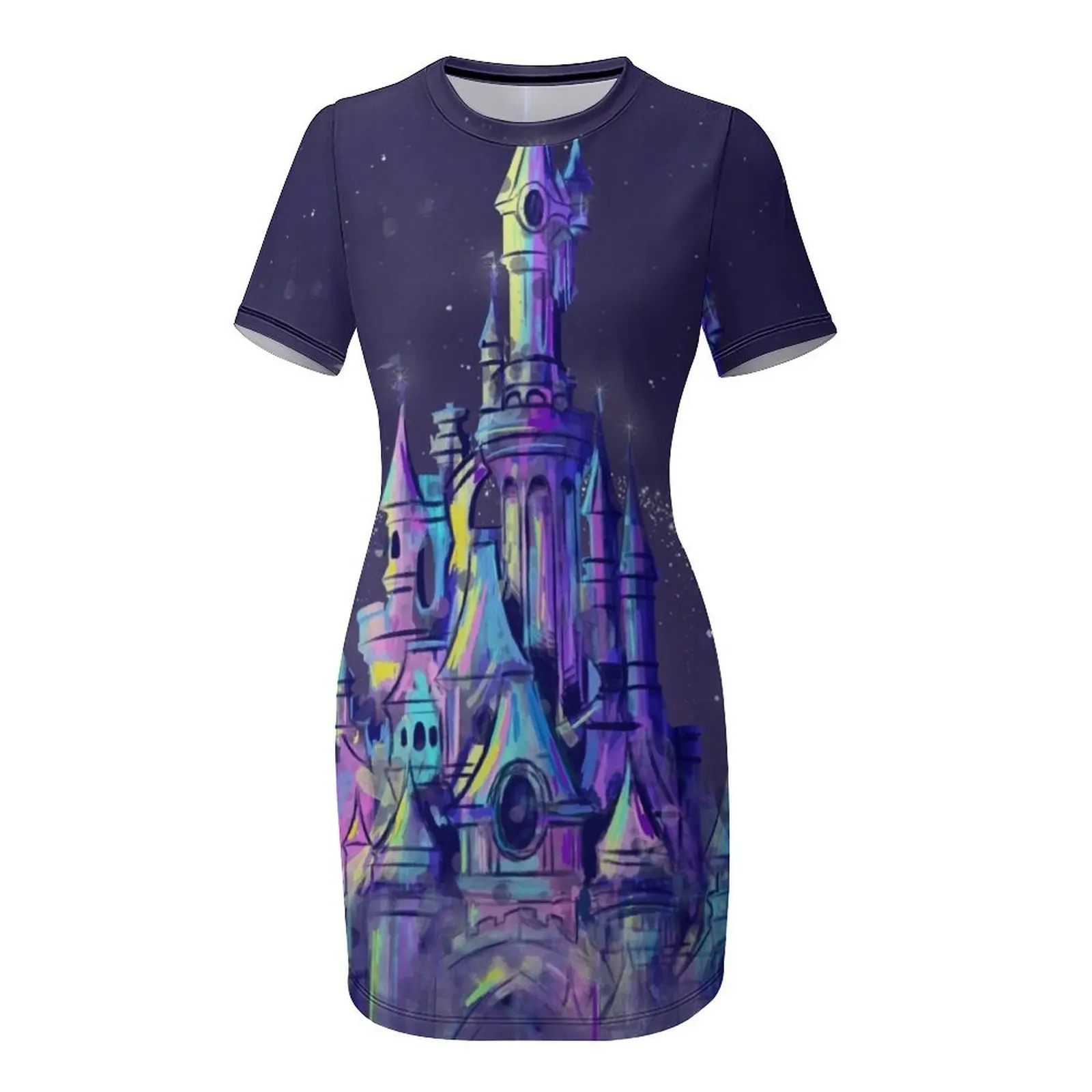 Princesa mágica castelo de conto de fadas reino vestido de manga curta vestidos para eventos especiais vestido de verão mulher 2025