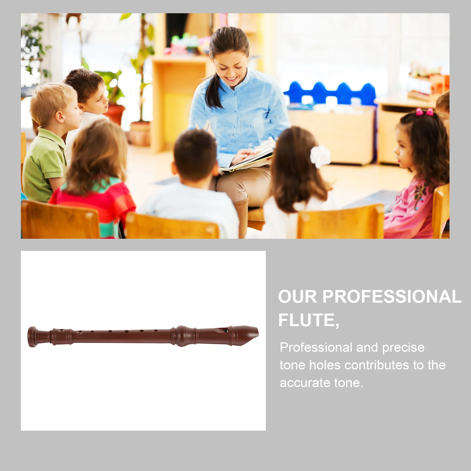 

Soprano Recorder 8-Hole Stable Lightweight Kids Flute Practice Recorder Instrument for Beginner Learners Kids Flute