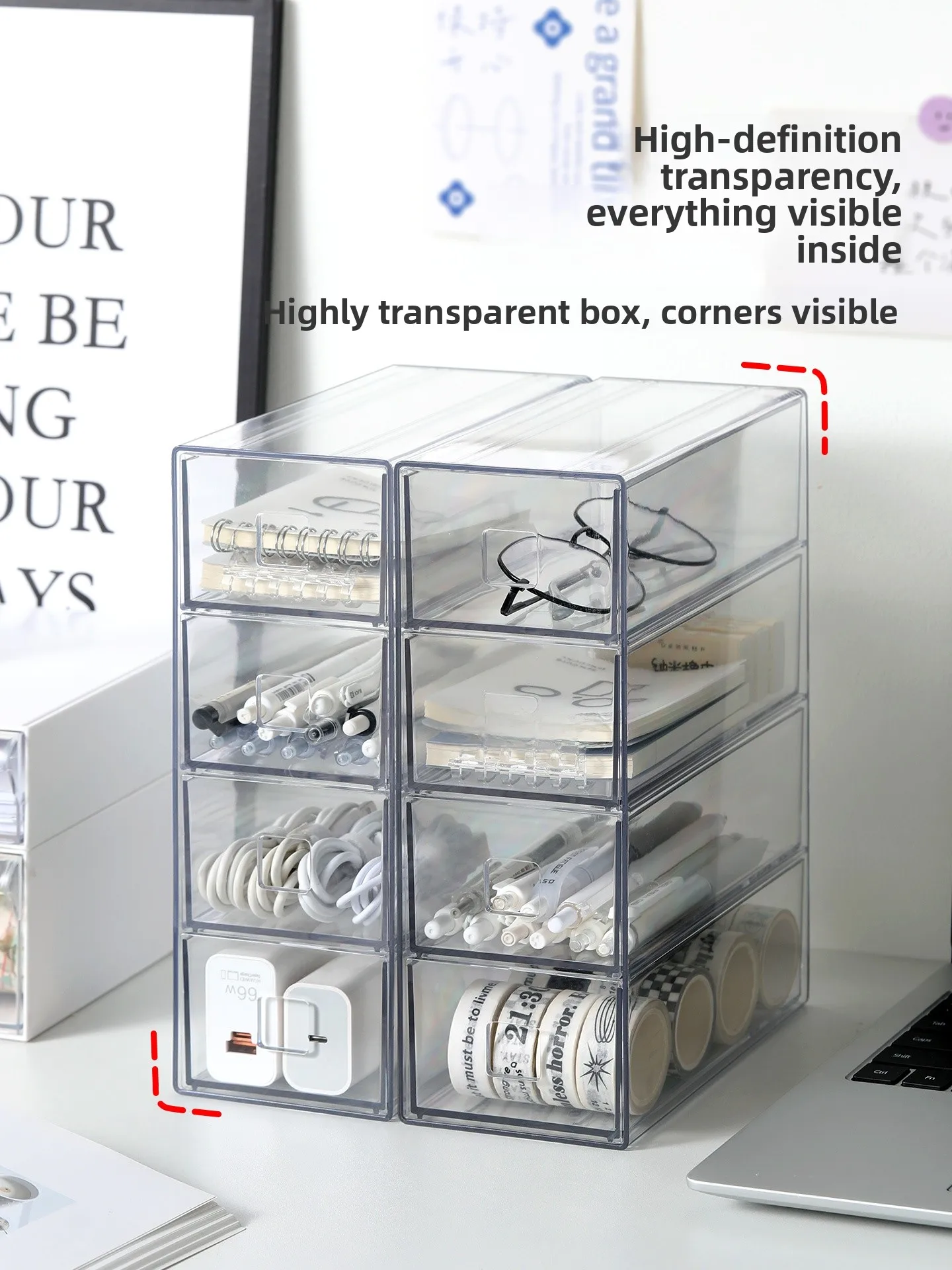 صندوق تخزين من الأكريليك للنظارات Sunade متعدد الطبقات لسطح المكتب وخزانة عرض مقاومة للغبار وشفافة...