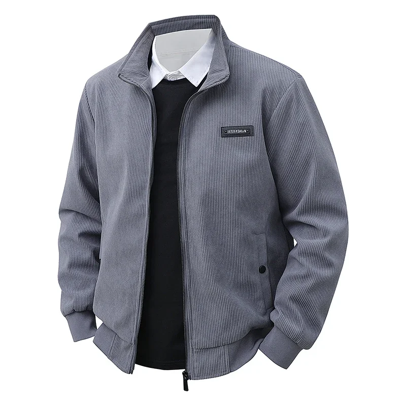 Men Corduroy Lapel Jackets Men's Spring and Autumn New American Retro Brand Loose and Handsome Multi-pocket Cargo Jacket
