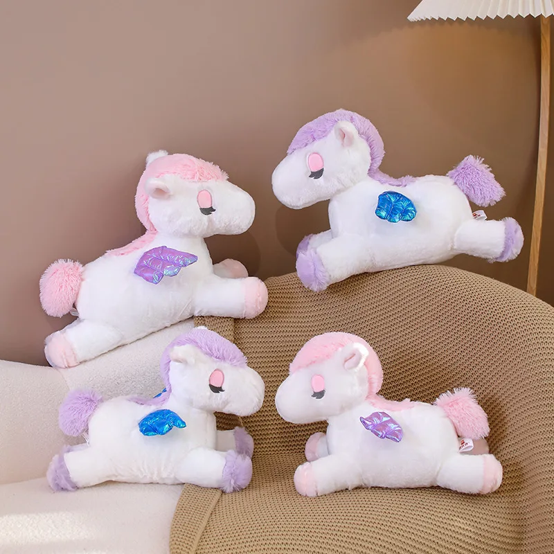 New Rainbow Pegasus Unicorn Lies Toys High Quality Super Soft Stuffed Dolls Babys Accompany Sleeping Home Decor Birthday Gifts