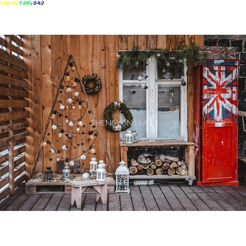 عيد الميلاد موضوع التصوير خلفية شجرة عيد الميلاد الموقد الأطفال صورة الخلفيات للصور استوديو الدعائم DHY-28 #5