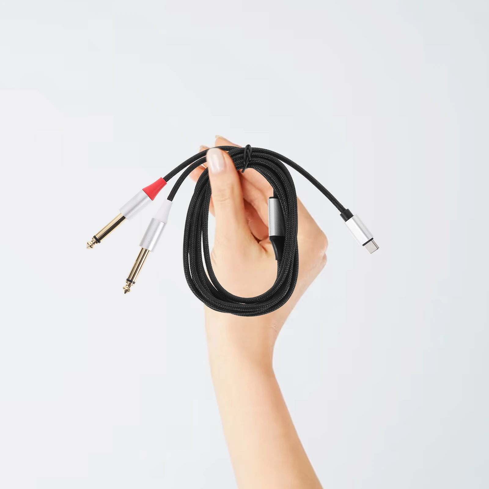 

Dual 6.35mm Type C to 6.5 Audio Cable for Smartphone Tablet Laptop Amplifier Speaker Mixer 1M USB C to 1 4inch Durable High