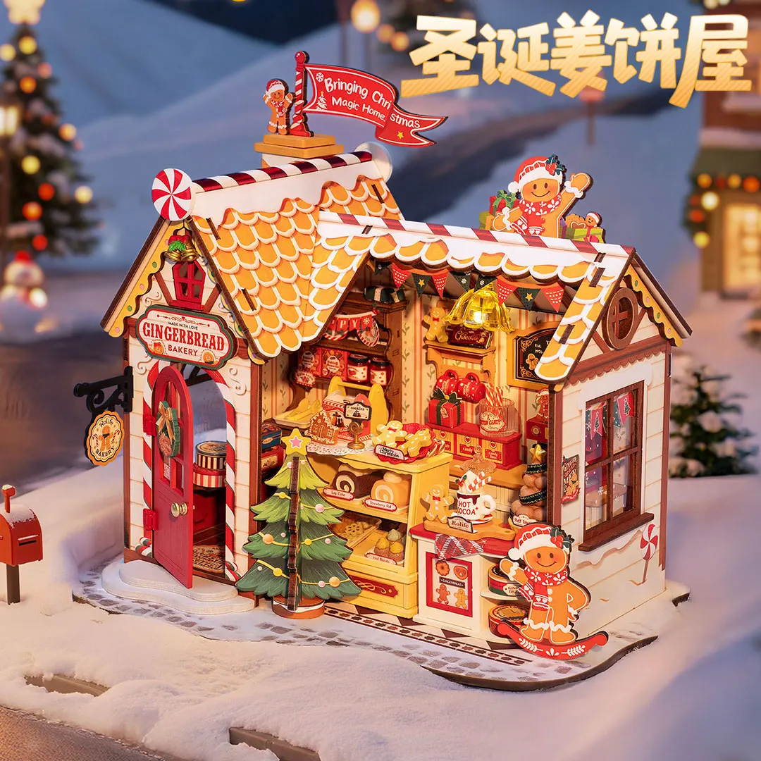 

Handmade Assembly Model Miniature House Christmas Gift Christmas Gingerbread House