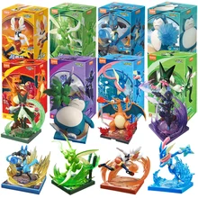 Pokemon figura bloco de construção pikachu charizard greninja anime montagem brinquedos modelo coleção elf brinquedos presente da criança