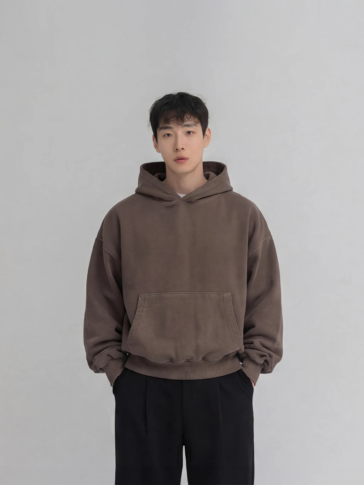 

Коричневая мужская толстовка с капюшоном, свободного кроя, из плотной ткани, универсальная, для весеннего сезона, повседневная, молодежная, в американском стиле