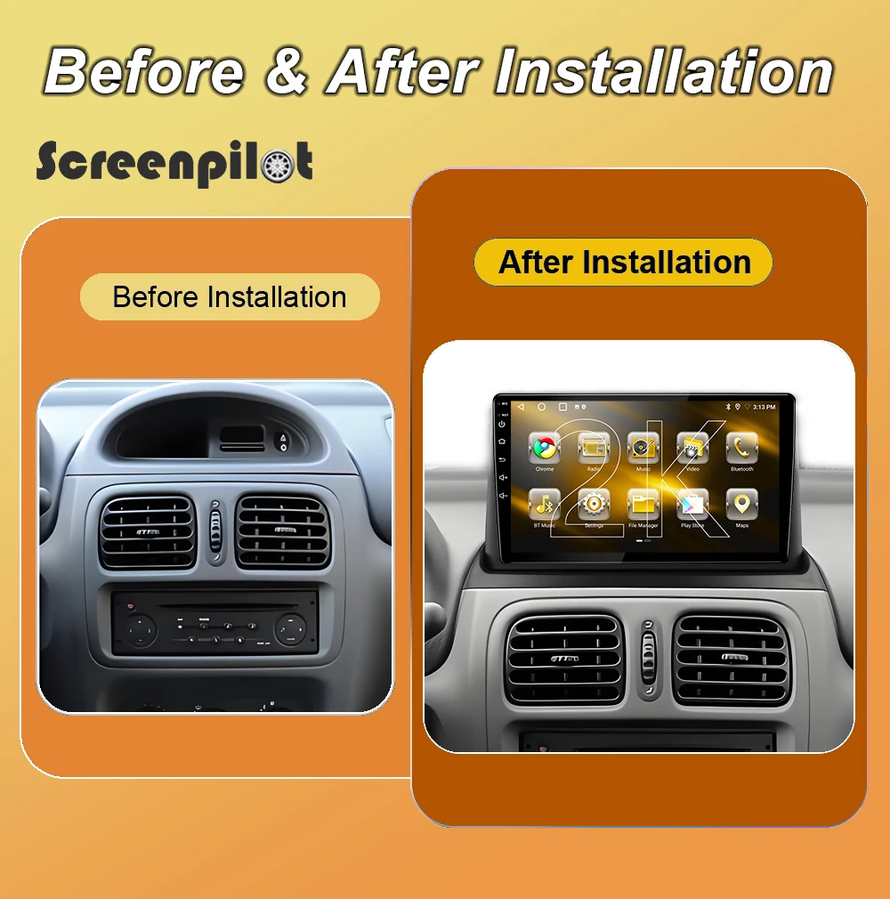 Android 16 Car Radio Stereo For Renault Clio 2 BB CB MK2 1999-2012 Stereo Head Unit Multimidia Player GPS Carplay Android Auto