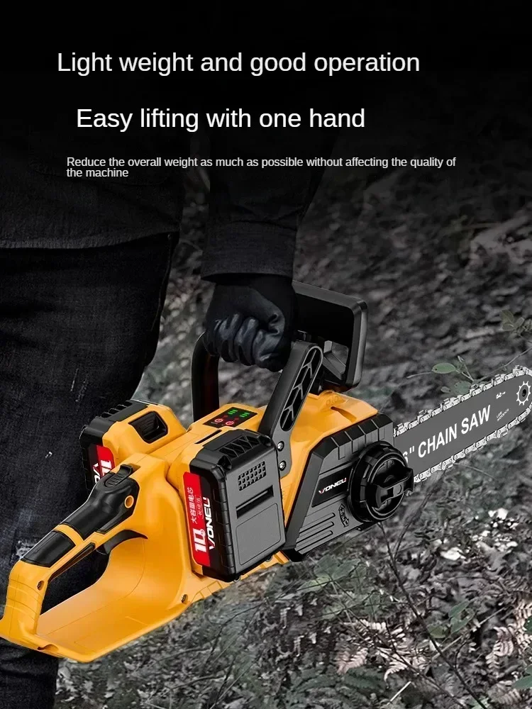 High-Capacity Lithium Battery Powered Cordless Chainsaw for Tree Cutting
