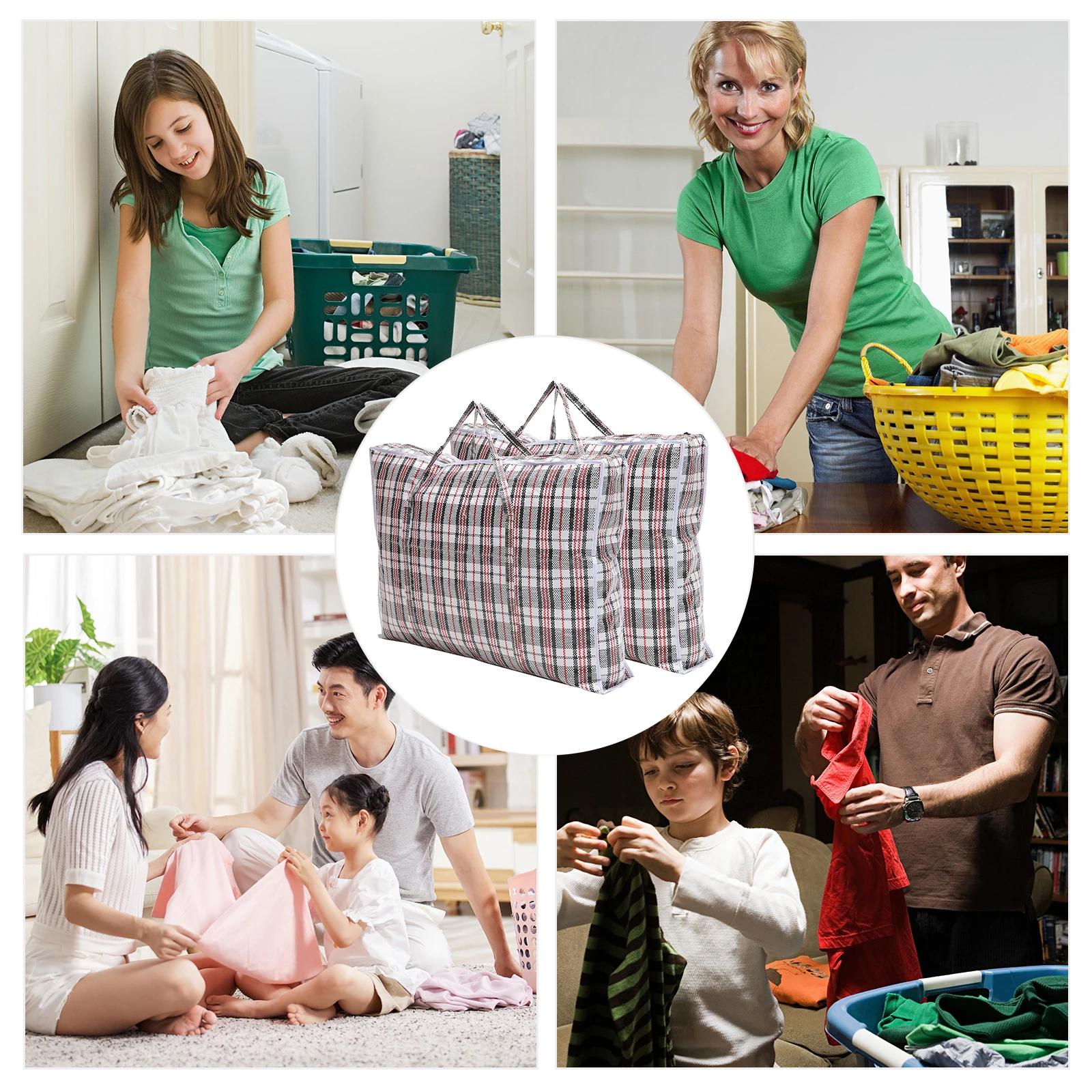 

2pcs Laundry Bag Storage Tote Zipper Quilt Pouch XL Comforter Bags Waterproof Bedding Organizer Foldable Cloth Home Supplies