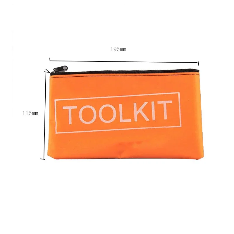 Canvas Thick Bag for Hand Tools Screwdriver Wrench Tweezers Drill Bit Organizer Waterproof Zipper Pouch