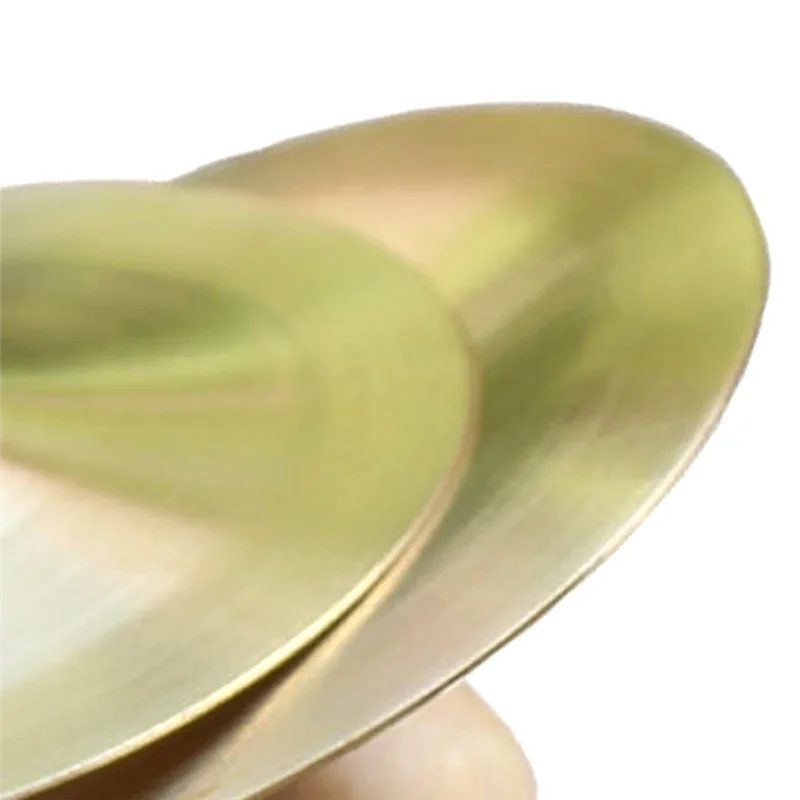 

A99I-1 пара латунных тарелок с ручками, тарелки на палец с деревянными ручками для танцора, вечеринки, ударный инструмент, тонкое качество изготовления