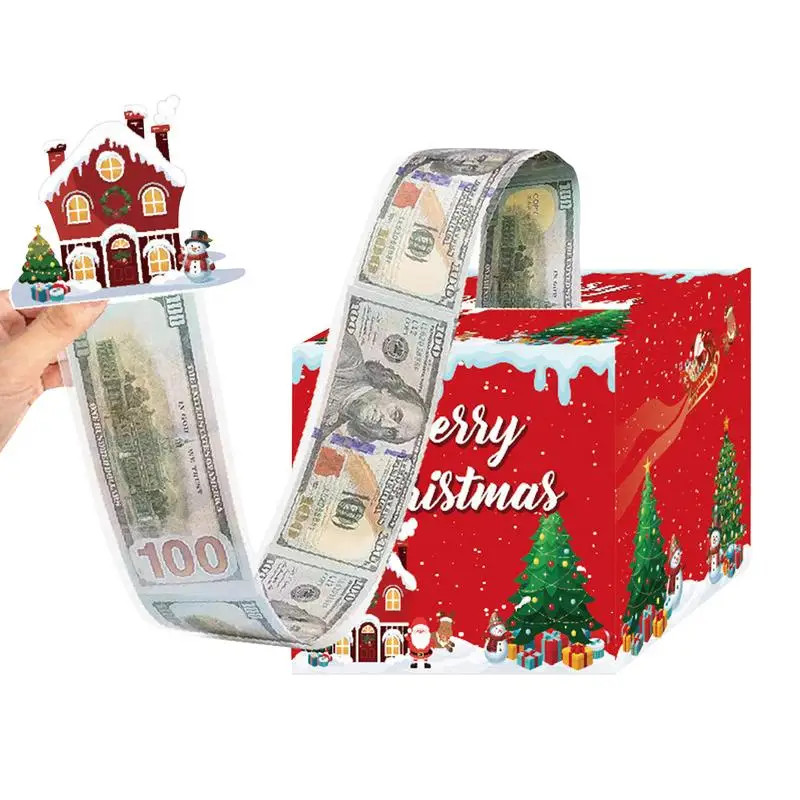 Christmas Money Box For Cash Gift Money Roll Pull Out Surprise Gift Box Valentine's Day New Year Party Christmas Decor Supplies